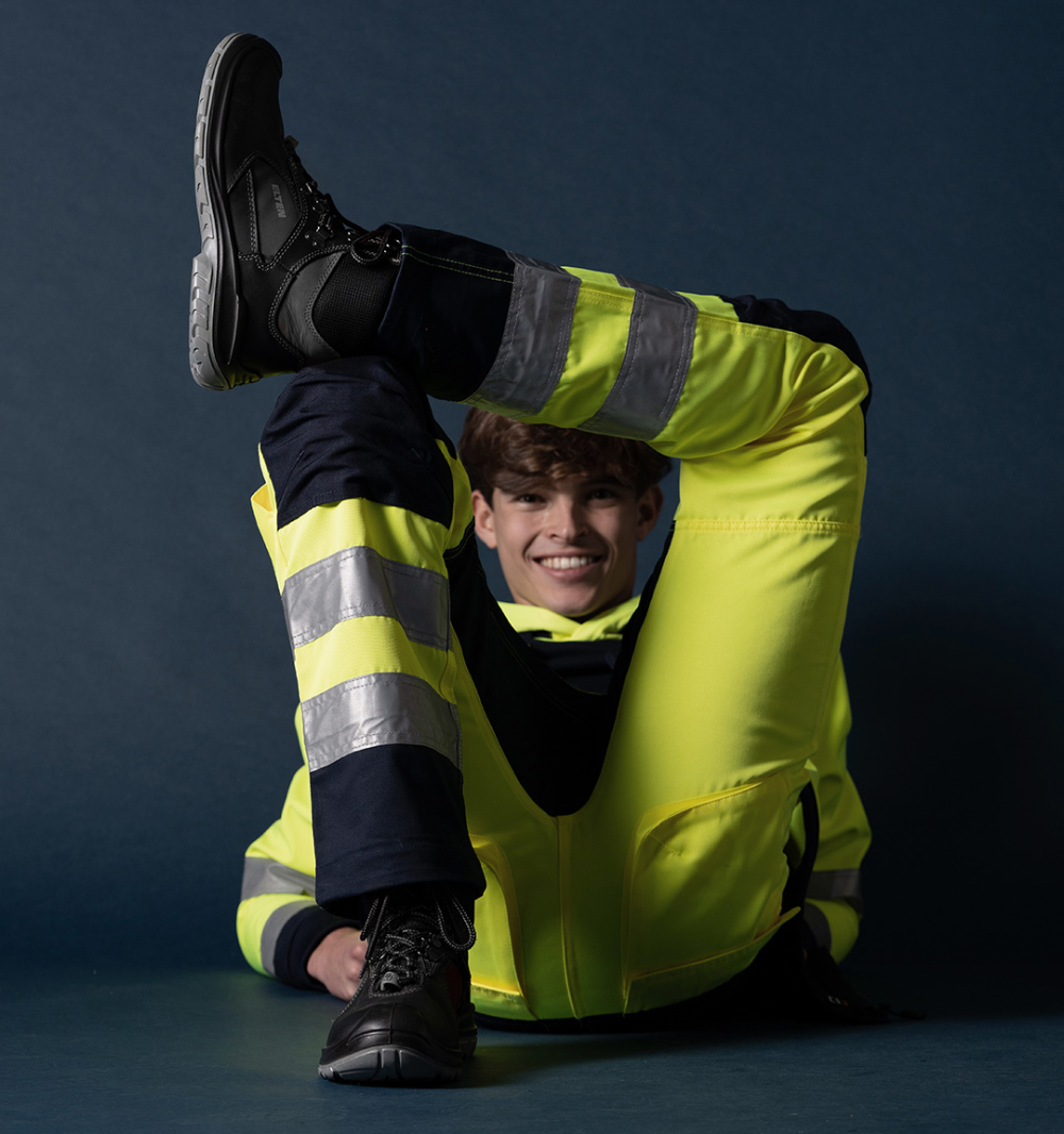 Fluor yellow werkbroek